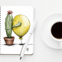 Cuaderno Mujer Cactus y Hombre Globo